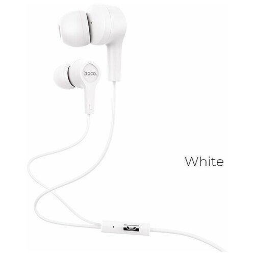 Проводные наушники HOCO M50 Daintiness Jack 35mm 12 м белый контроллер с микрофоном 55000₽