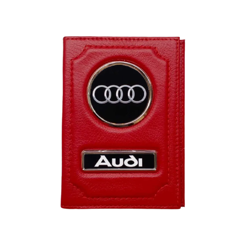 Обложка для автодокументов Audi 1-6-1315, красный