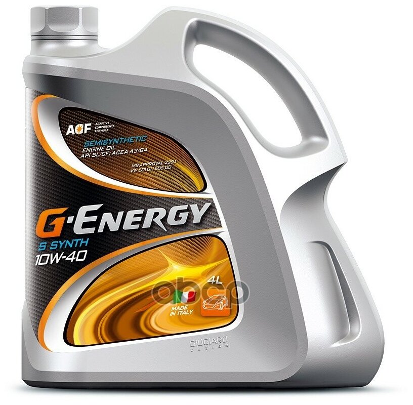 G-Energy Масло Моторное 10w40 G-Energy 4л Полусинтетика G-Energy S Synth A3/B4 Италия