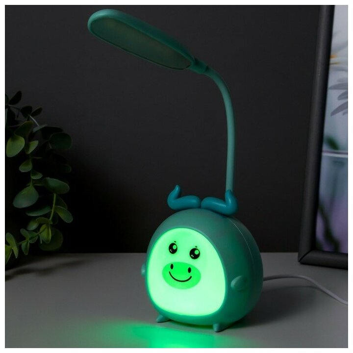 Настольная лампа "Сказочный лосяш" LED 3Вт USB синий 8,5х8х22 см - фотография № 6