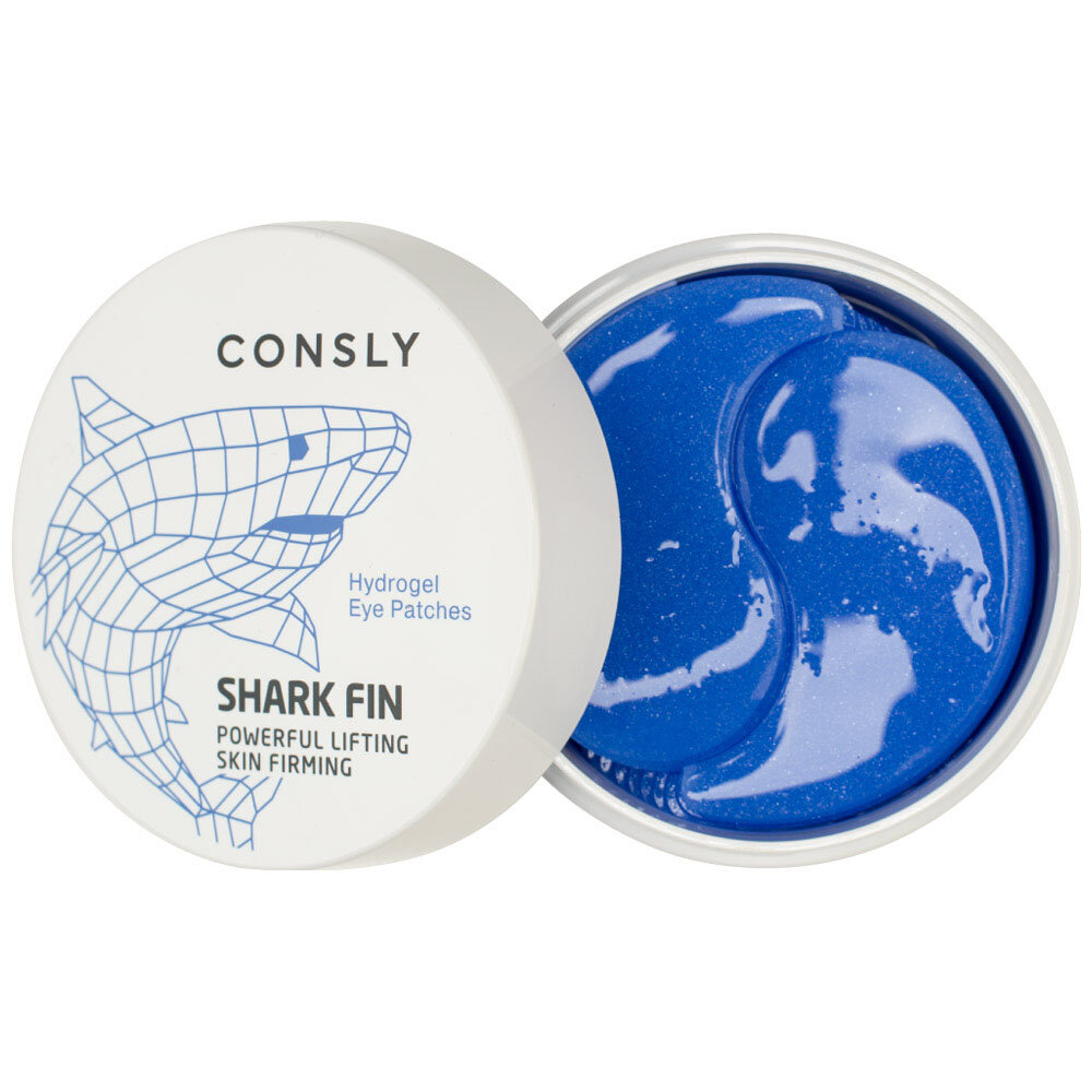 CONSLY Hydrogel Shark Fin Eye Patches Гидрогелевые патчи для области вокруг глаз с экстрактом акульего плавника