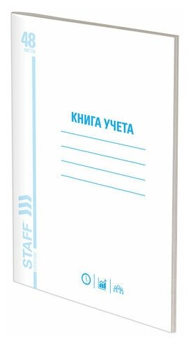 Книга учета 48 л, пустографка, обложка из мелованного картона, блок офсет, (А4 200х290 мм), STAFF, 130212, 2 штуки