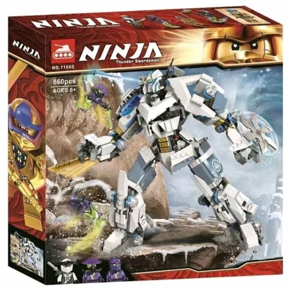 Конструктор BELA Ниндзя Битва с роботом Зейна 860 деталей 11660