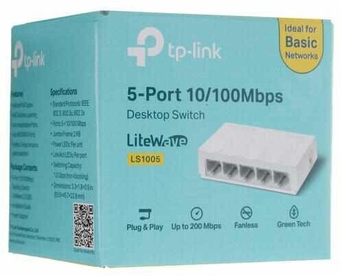 Коммутатор TP-Link LS1005 5x100Mb неуправляемый - фотография № 11