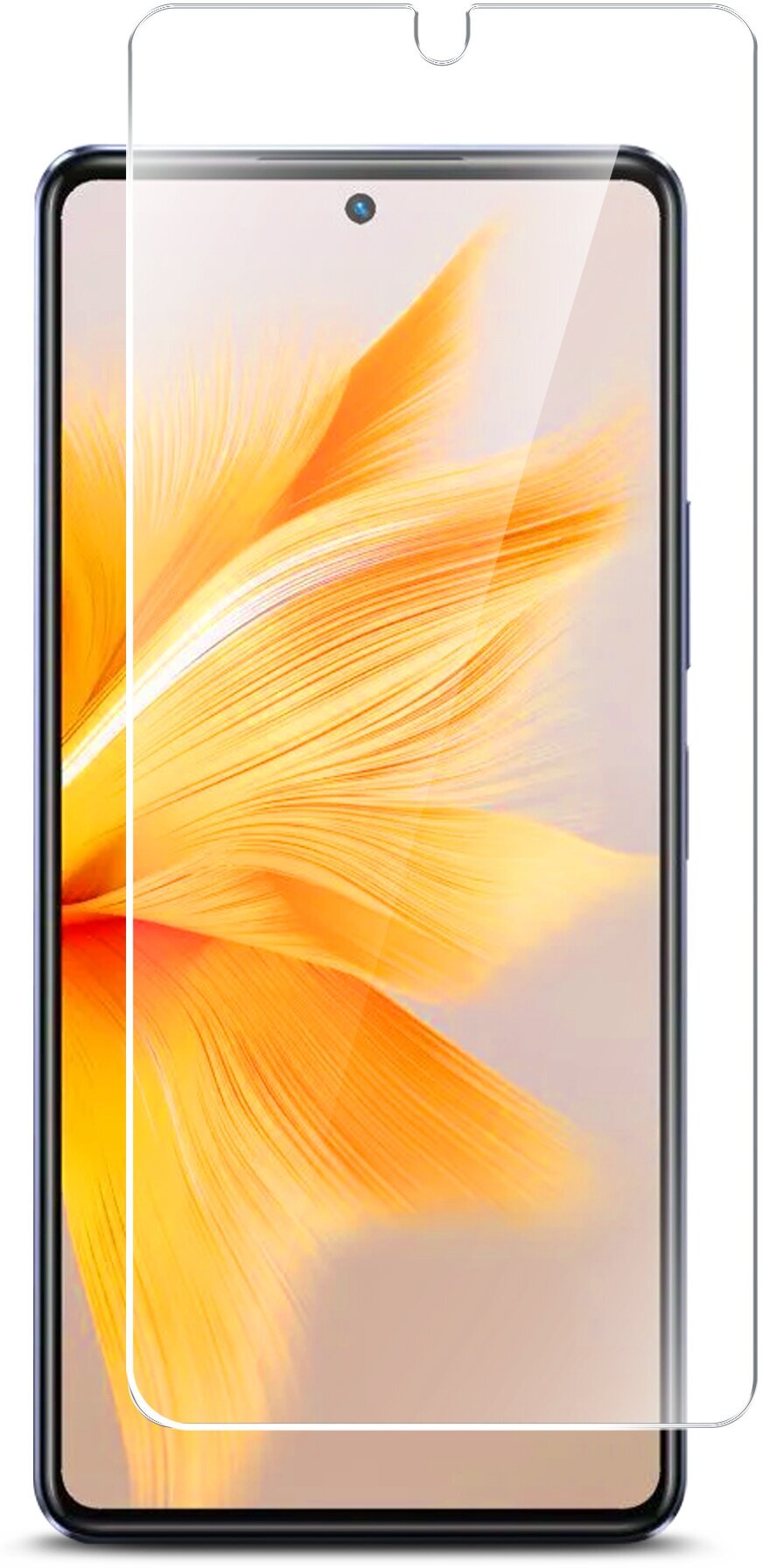 Защитное стекло для Infinix Note 30 Pro (Инфиникс Ноте 30 Про) на Экран, (гибридное: пленка+стекловолокно), прозрачное тонкое Hybrid Glass, Miuko