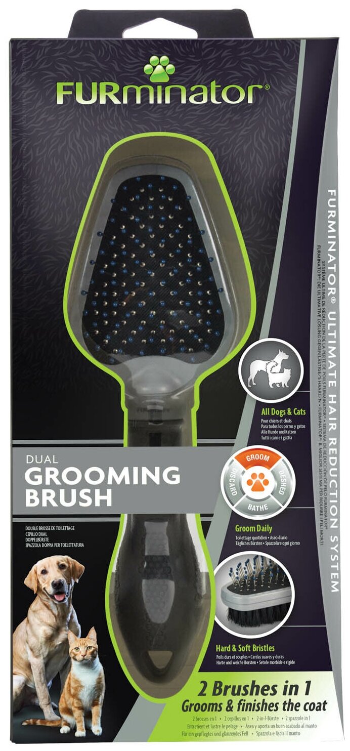 FURminator Фурминатор щетка двухсторонняя Dual Brush зубцы 12 мм 141310 021 кг 56163