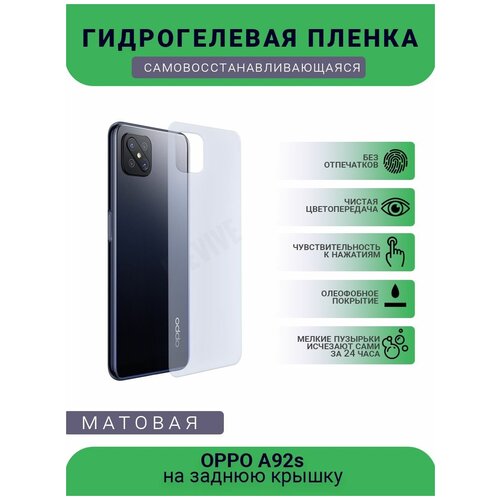 Гидрогелевая защитная пленка для телефона OPPO A92s, матовая, противоударная, гибкое стекло, на заднюю крышку