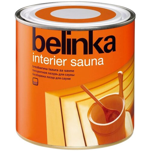 Belinka пропитка INTERIER SAUNA, 0.75 кг, 0.75 л, бесцветный биоцидная пропитка belinka interier 0 75 л 64 горчично жёлтый