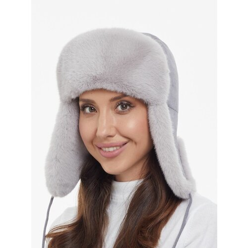 Шапка ушанка Планже, размер 58-60, серый