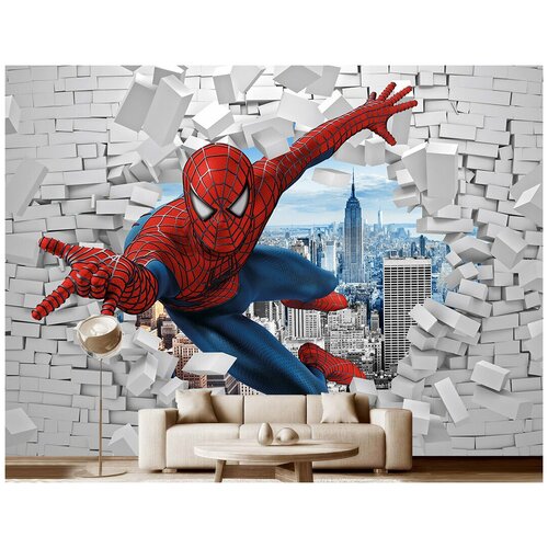 Фотообои на стену детские Модный Дом Супергерой Человек Паук 400x290 см (ШxВ)
