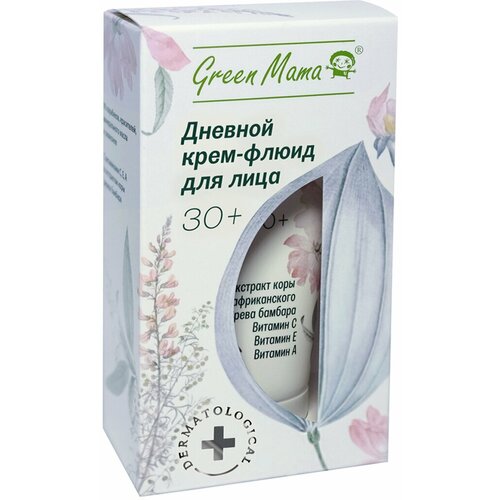 Green Mama 30+ Дневной крем-флюид для лица с экстрактом коры африканского дерева бамбара 50мл