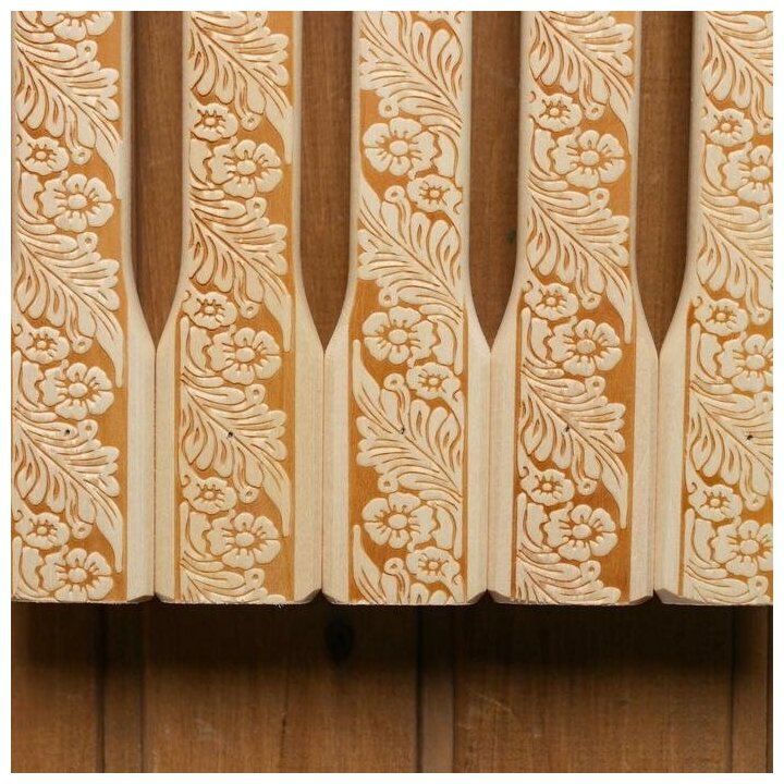 Абажур деревянный угловой плоский "Русские узоры" 29,5х27,5х6 см - фотография № 3
