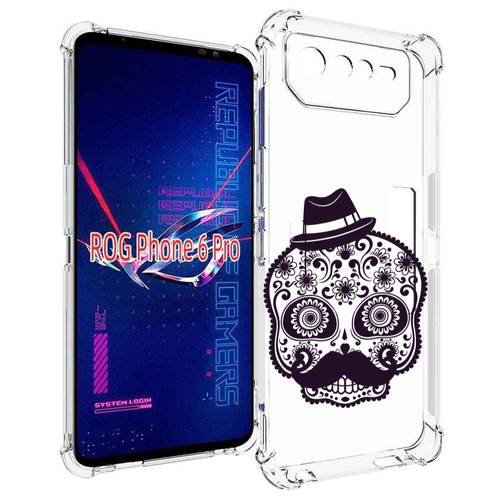Чехол MyPads разрисованный скелет для Asus ROG Phone 6 Pro задняя-панель-накладка-бампер