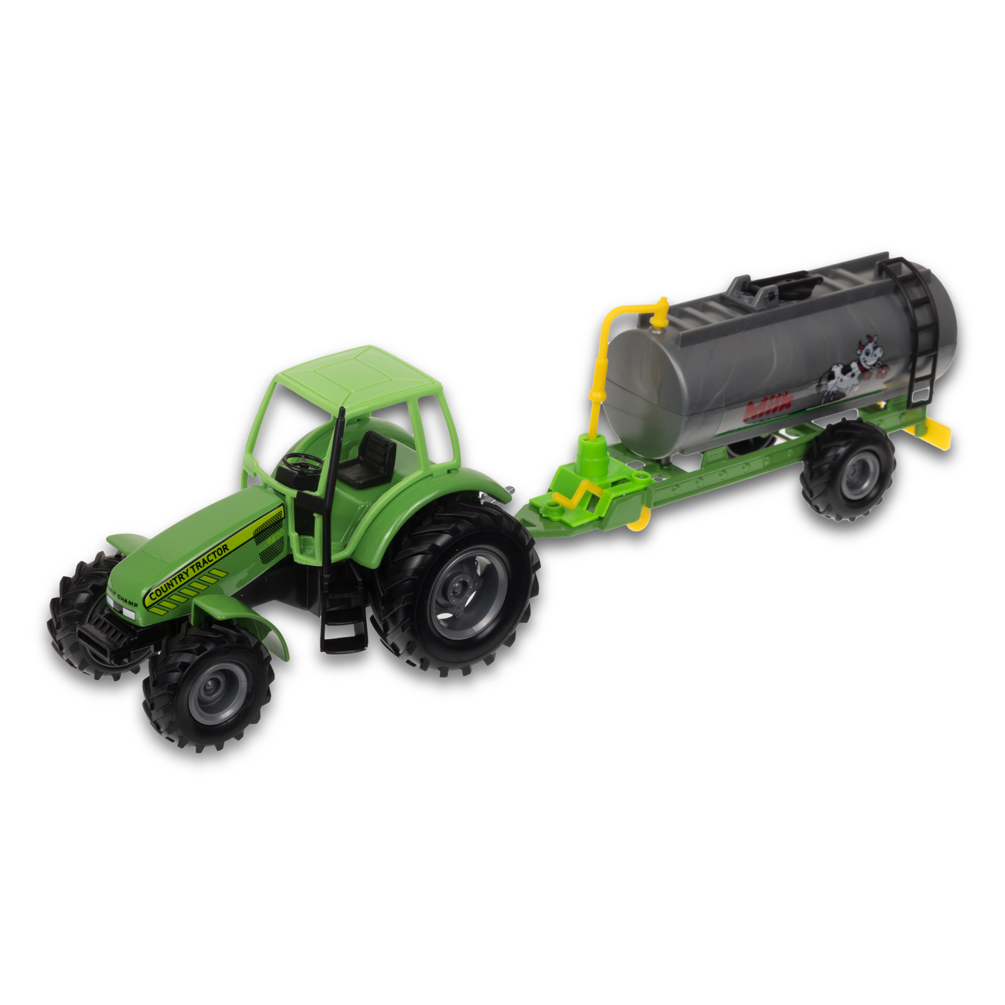 Игрушка Welly, модель трактора с цистерной с инерц. мех, зеленый
