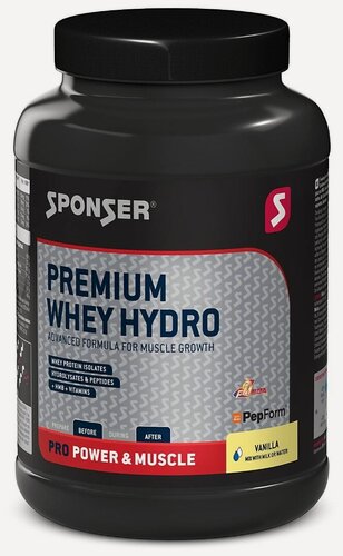 Изображение товара Протеин Sponser Premium Whey Hydro, изолят, без сахара, ваниль, 850 г