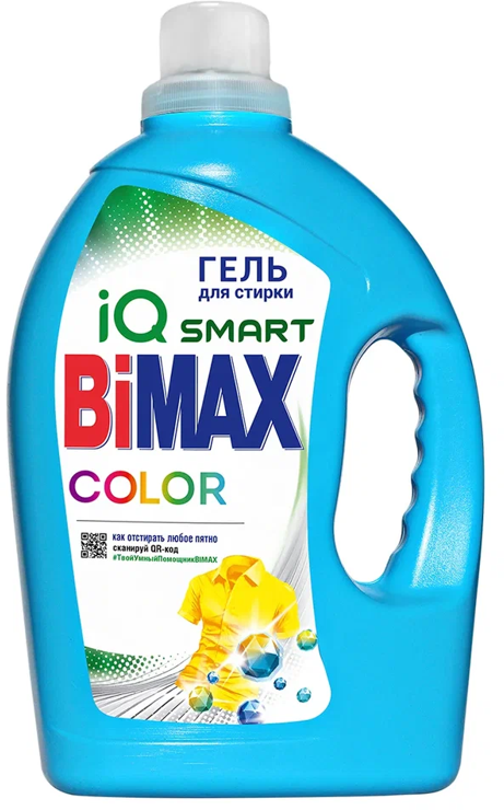 Гель для стирки Bimax Color, 1.95 л, 1.95 кг, бутылка