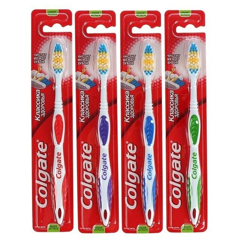 Зубная щетка Colgate Классик плюс, средней жесткости, микс