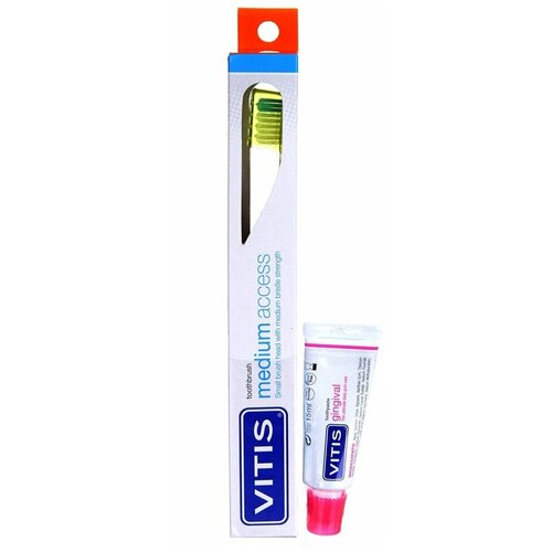 Щетка Vitis Medium Access + зубная паста 15ml 32897