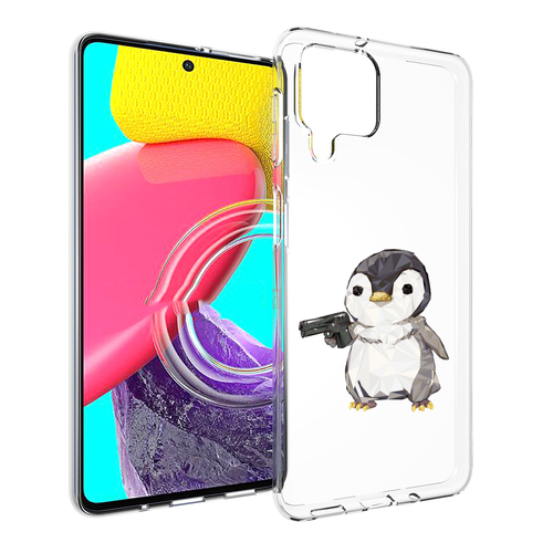 Чехол MyPads Пингвин детский для Samsung Galaxy M53 (SM-M536) задняя-панель-накладка-бампер