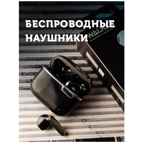 Беспроводные наушники Bluetooth с микрофоном сенсорное управление индикатор заряда AMFOX WTS-55 белые гарнитура TWS для телефона Android 159800₽