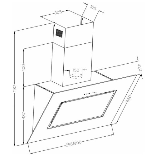 LEX LEILA 600 BLACK вытяжка 3064600₽