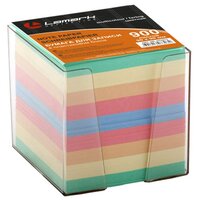 LAMARK73 Бумага для записи 90*90мм 900л цветная в прозр. пластик. боксе