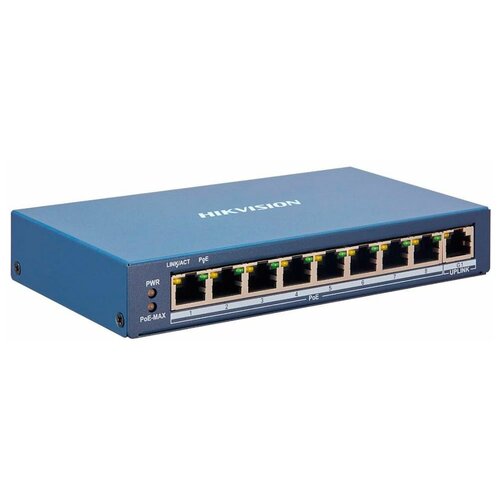 DS-3E1309P-EI Hikvision Коммутатор с 8 портами Poe single fiber full gigabit poe switch 802 3af at total 110w 10 port 10 100 1000m 8 poe ports 2 rj45 port