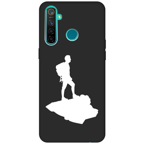 Матовый чехол Trekking W для realme 5 Pro / Рилми 5 Про с 3D эффектом черный матовый чехол lazybones w для realme 5 pro рилми 5 про с 3d эффектом черный