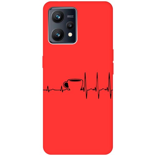 Матовый чехол Coffee Cardiogram для Realme 9 / Рилми 9 с 3D эффектом красный матовый чехол heart для realme 9 рилми 9 с 3d эффектом красный