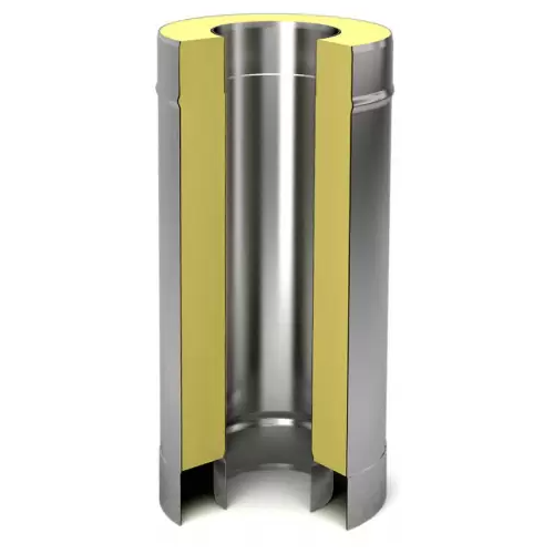 Труба утепленная для дымохода Ф120х200 (430/0,8х430/0,5) Д=1000мм