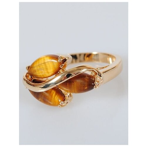 Кольцо помолвочное Lotus Jewelry, тигровый глаз, размер 19, коричневый кольцо помолвочное lotus jewelry тигровый глаз размер 19 коричневый