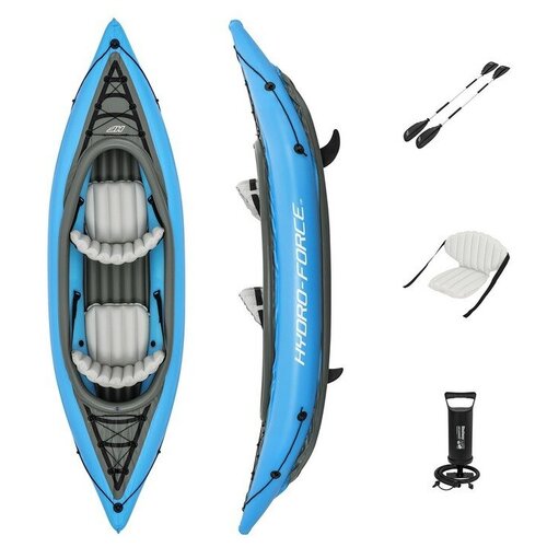 Байдарка Bestway Cove Champion X2 Kayak 331х88 см, 2 комплекта весел, ласты, ручной насос (65131)