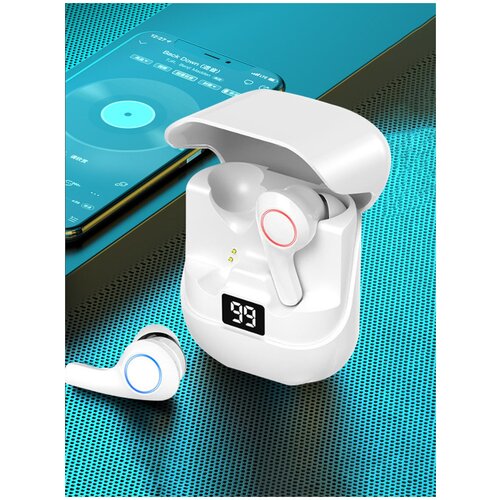 Беспроводные bluetooth наушники с микрофоном Magic Sound PT08 Сенсорные блютуз TWS наушники Белые 88100₽