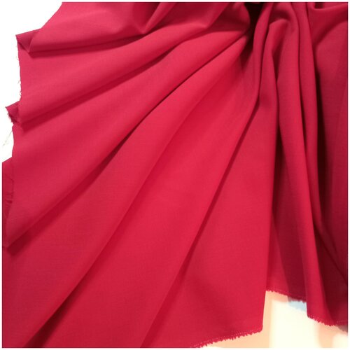 Ткань костюмная шерсть с эластаном 2-слойная, Италия, 0,5 м * 150 см, красный