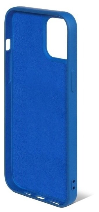 Чехол DF для iPhone 12 mini с микрофиброй Silicone Blue iOriginal-04 - фото №3