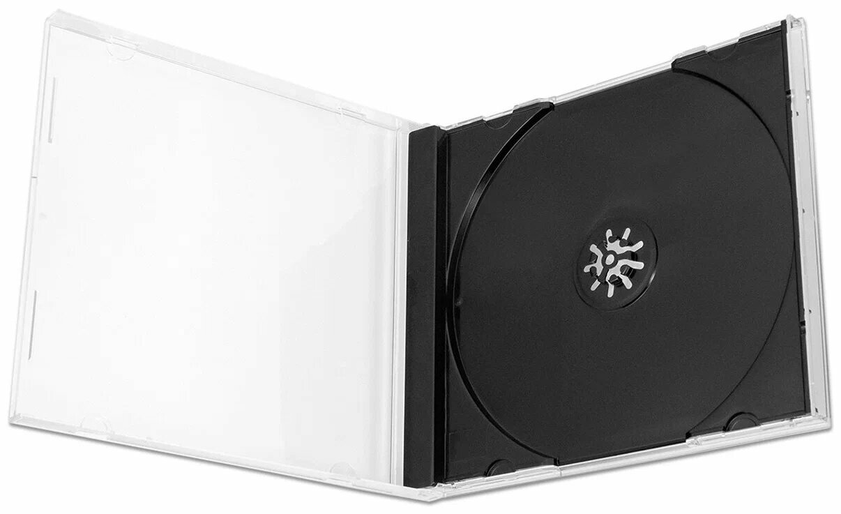 Коробка CD Box 1 диск Jewel black (черный трей), 10 мм, упаковка 20 шт.