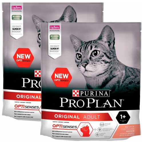 PRO PLAN CAT ADULT SALMON для взрослых кошек с лососем (0,4 + 0,4 кг)