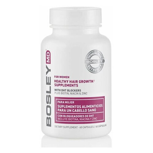 Bosley MD Hair Regrowth: Комплекс витаминно-минеральный для оздоровления и роста волос - для Женщин (For Women Healthy Hair Growth Supplements - US), 60 капс.