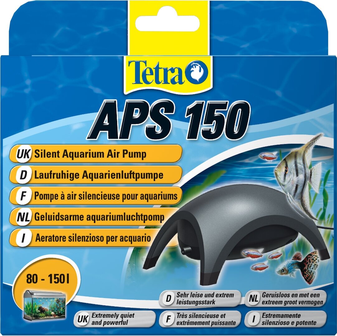 Компрессор Tetra APS 150 для аквариума 80 - 150 л (150 л/ч, 3.4 Вт, 1 канал, регулируемый), антрацит