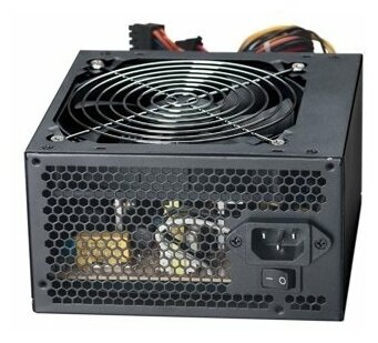 Блок питания 450W ExeGate XP450 ATX PC black 12cm fan 24p+4p 6/8p PCI-E 3*SATA 2*IDE FDD + кабель 220V в комплекте (EX284695RUS)