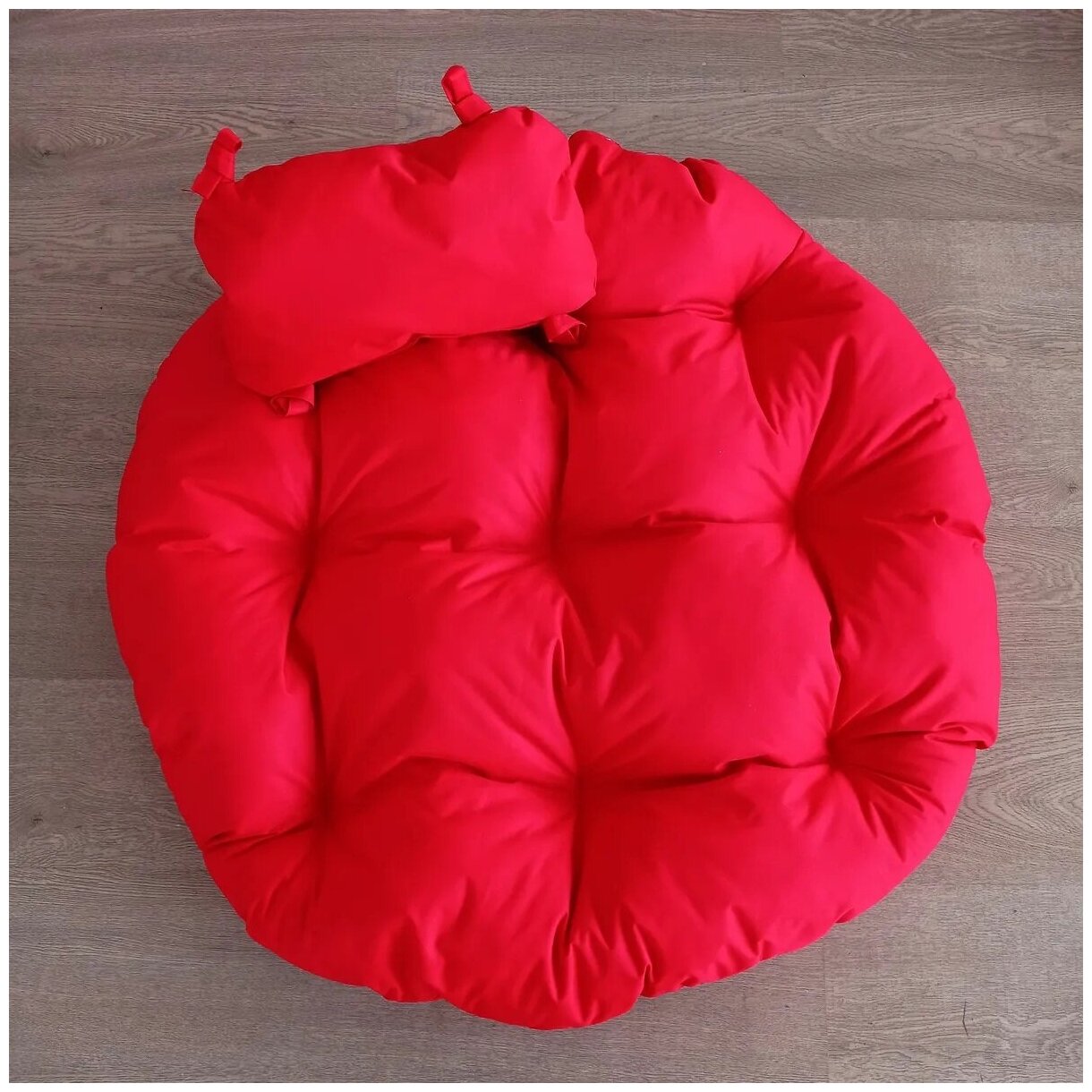 Кресло m-group папасан мини коричневое, красная подушка - фотография № 3