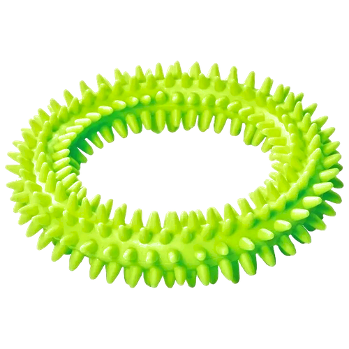 Игрушка для собак, Кольцо с шипами, цвет зеленый 11,5см