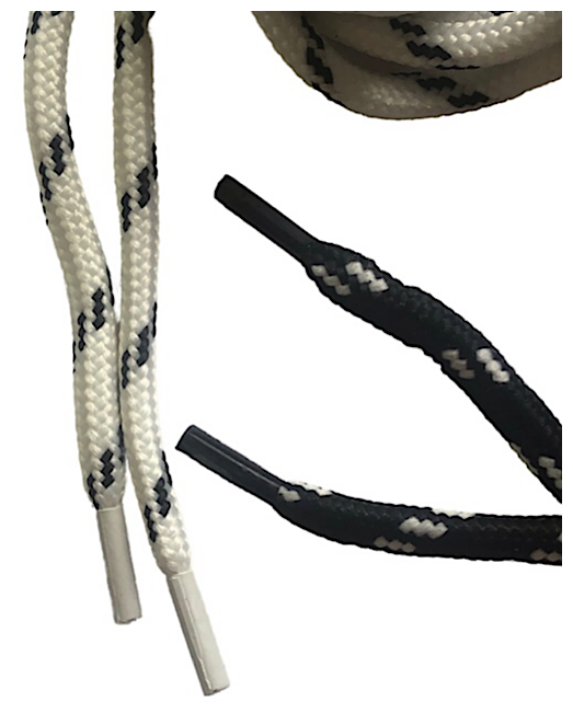 Шнурки для обуви, круглые длина 100см, ширина 1см, 2 пары (4 штуки) белые и черные.