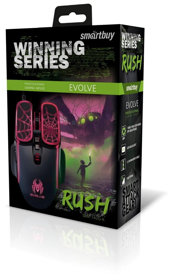 Игровая мышь проводная Smartbuy RUSH Evolve SBM-742G-K черная