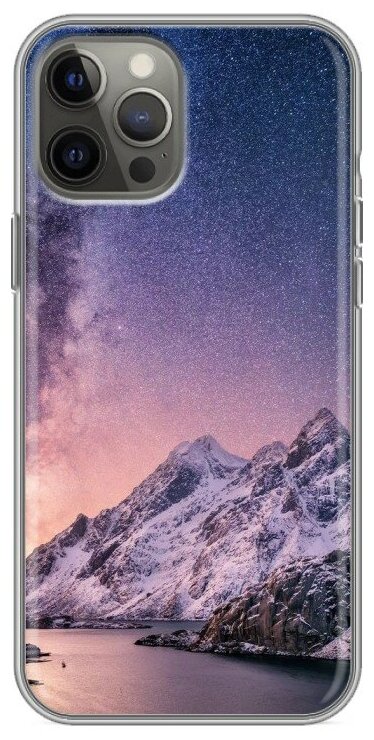 Дизайнерский силиконовый чехол для Айфон 12 Про Макс / Iphone 12 Pro Max Горы