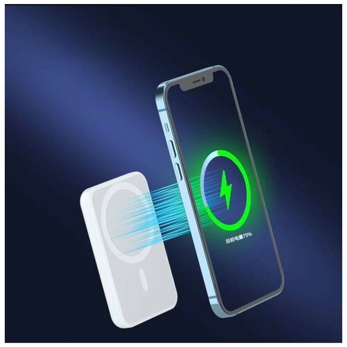 Внешний магнитный аккумулятор MagSafe Battery Pack 5000 мАч Power Bank для Apple iPhone белый 108900₽