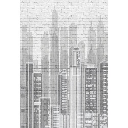 Моющиеся виниловые фотообои GrandPiK Город. Графика. Черно-белый, 200х290 см