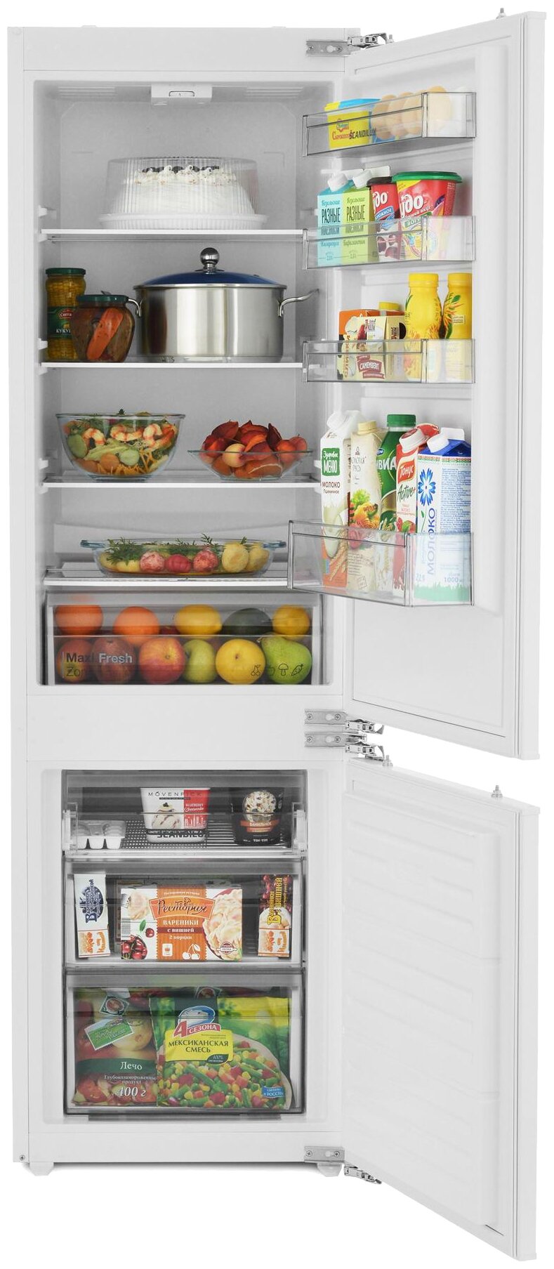 Встраиваемый холодильник SCANDILUX белый - фото №4