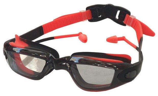 Очки для плавания E38885-4 взрослые мультиколор (черно/красные)