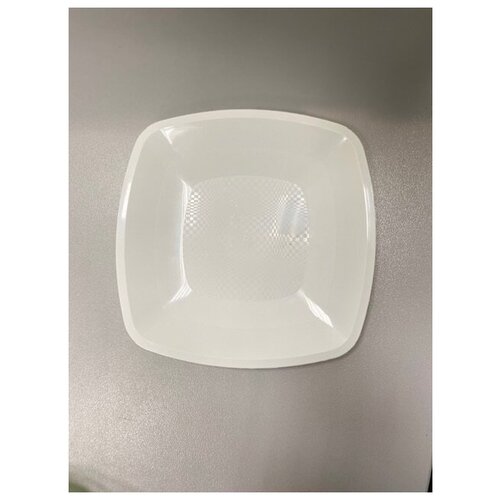 Тарелка 180х180 мм квадратная БЕЛАЯ пластиковая диапазон